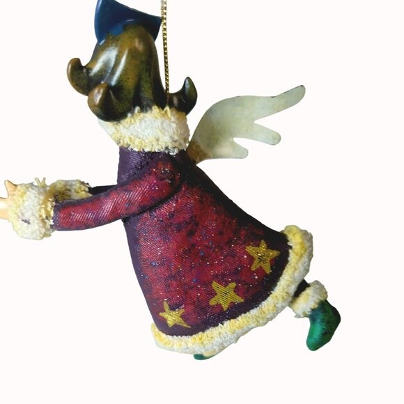 Vintage Fabric Mache Angel Figurine Whimsical Christmas Ornament - Picture 4 of 4
